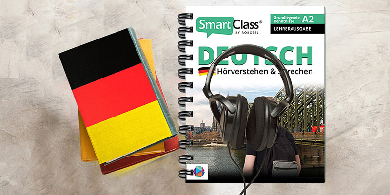 German A2 textbook with auto-graded activities